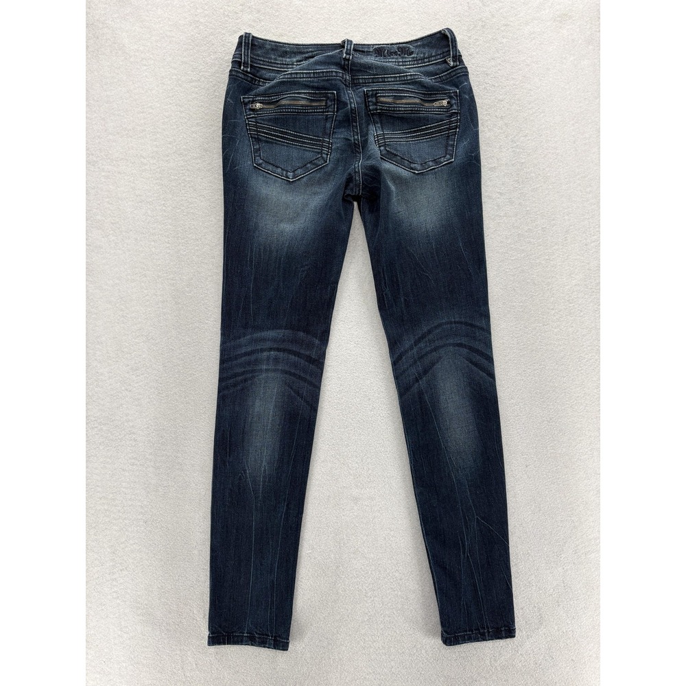 Miss Me Signature Skinny Jeans Womens 26 Blue Dark Wash Mid Rise Stretch Denim - Picture 13 of 14